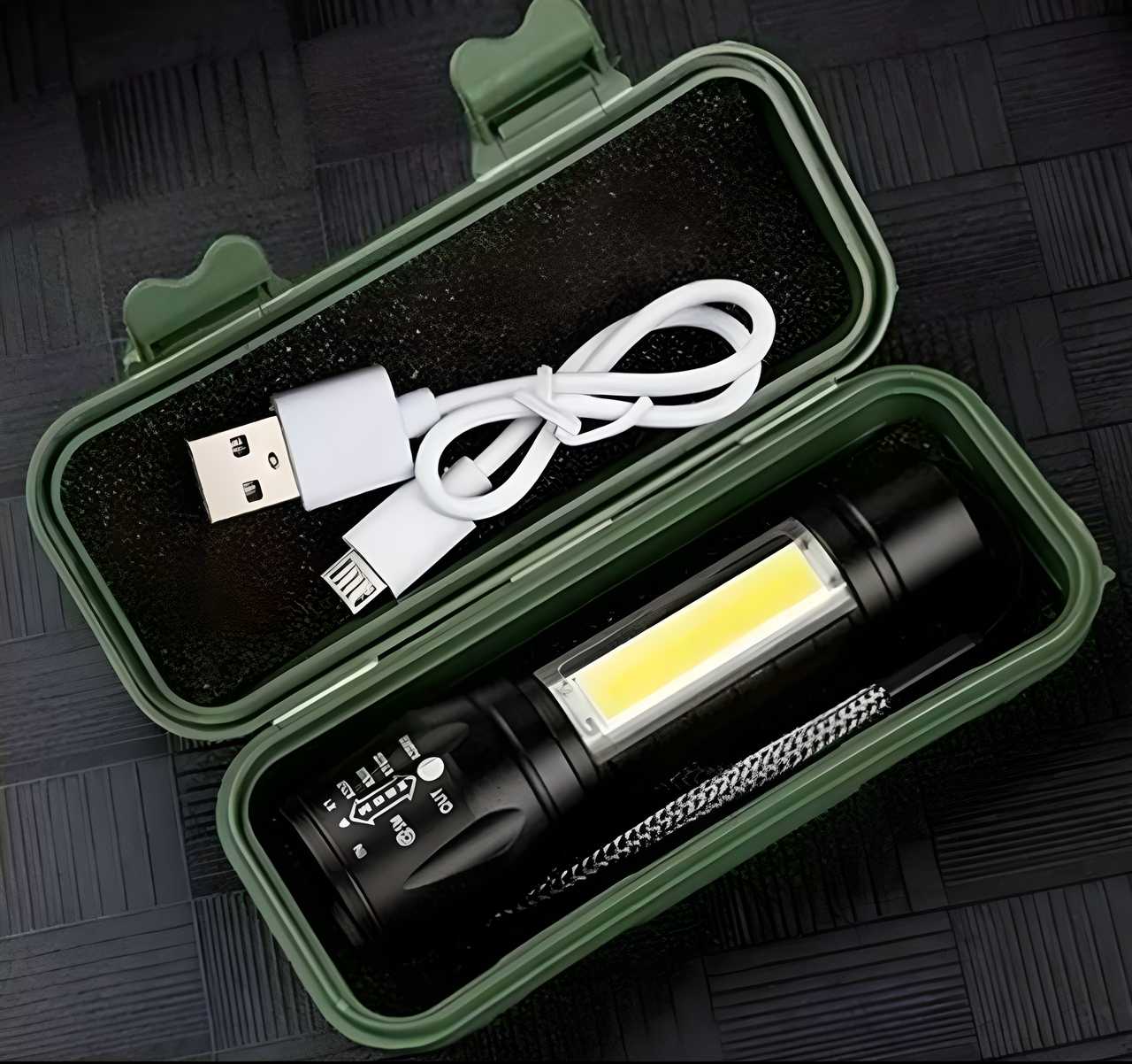 Pocket Size Mini Portable XPE + COB LED Tactical Flashlight